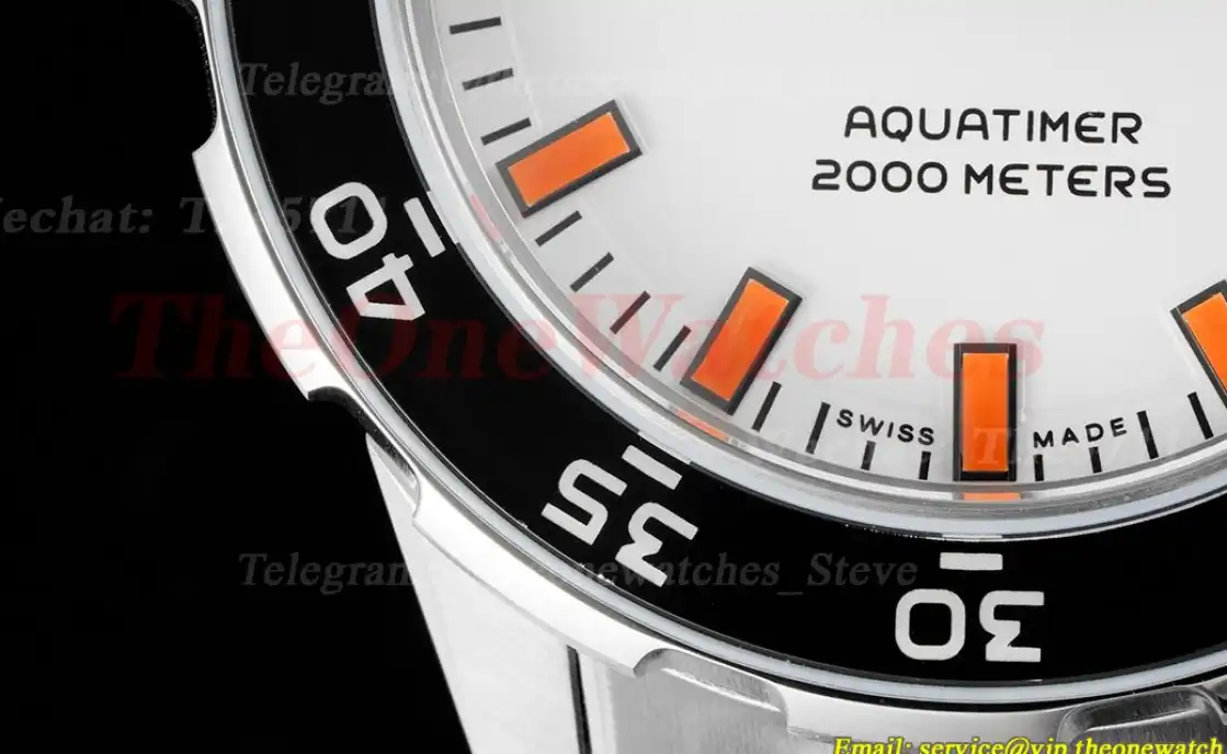 Aquatimer 44mm Blk Org bezel White Stk SS SS RSF A2892