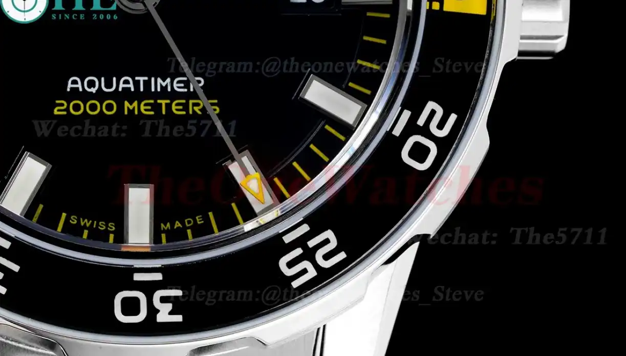 Aquatimer 44mm Blk Yel bezel Black Stk SS SS RSF A2892