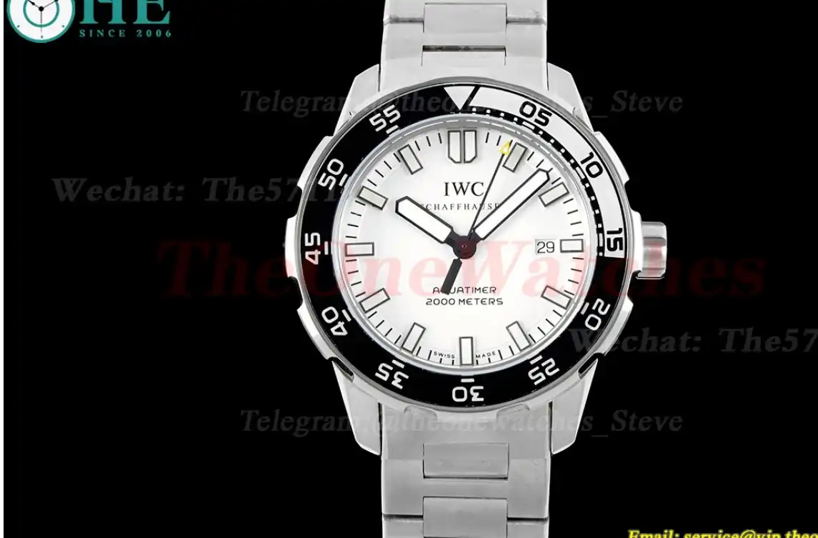 Aquatimer 44mm Blk Wht bezel White Stk SS SS RSF A2892