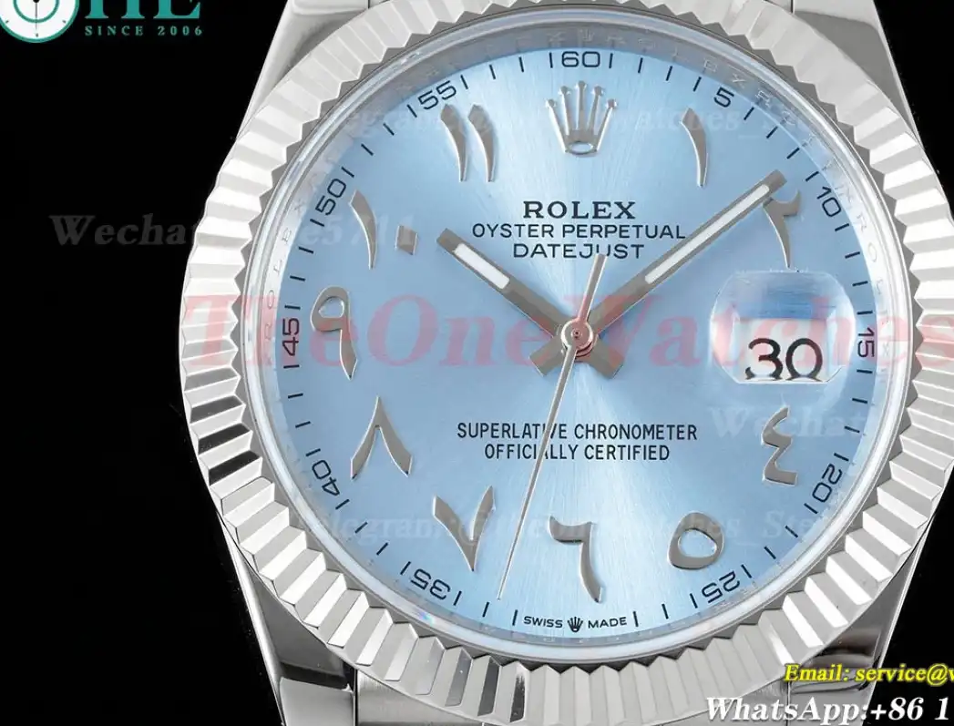 Datejust 41mm Ice Blue Dial SS SS  Jubilee 904L DIW A3235