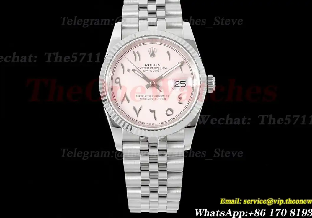 Datejust 36mm Pink Dial SS SS  Jubilee 904L DIW A3235