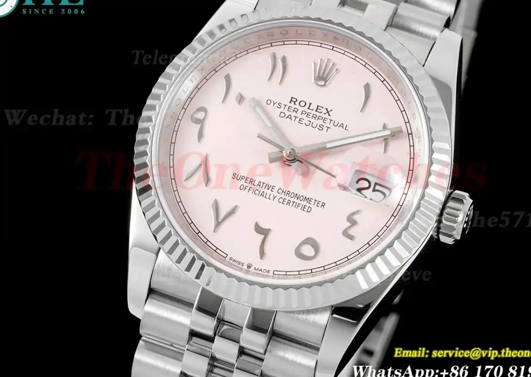 Datejust 36mm Pink Dial SS SS  Jubilee 904L DIW A3235