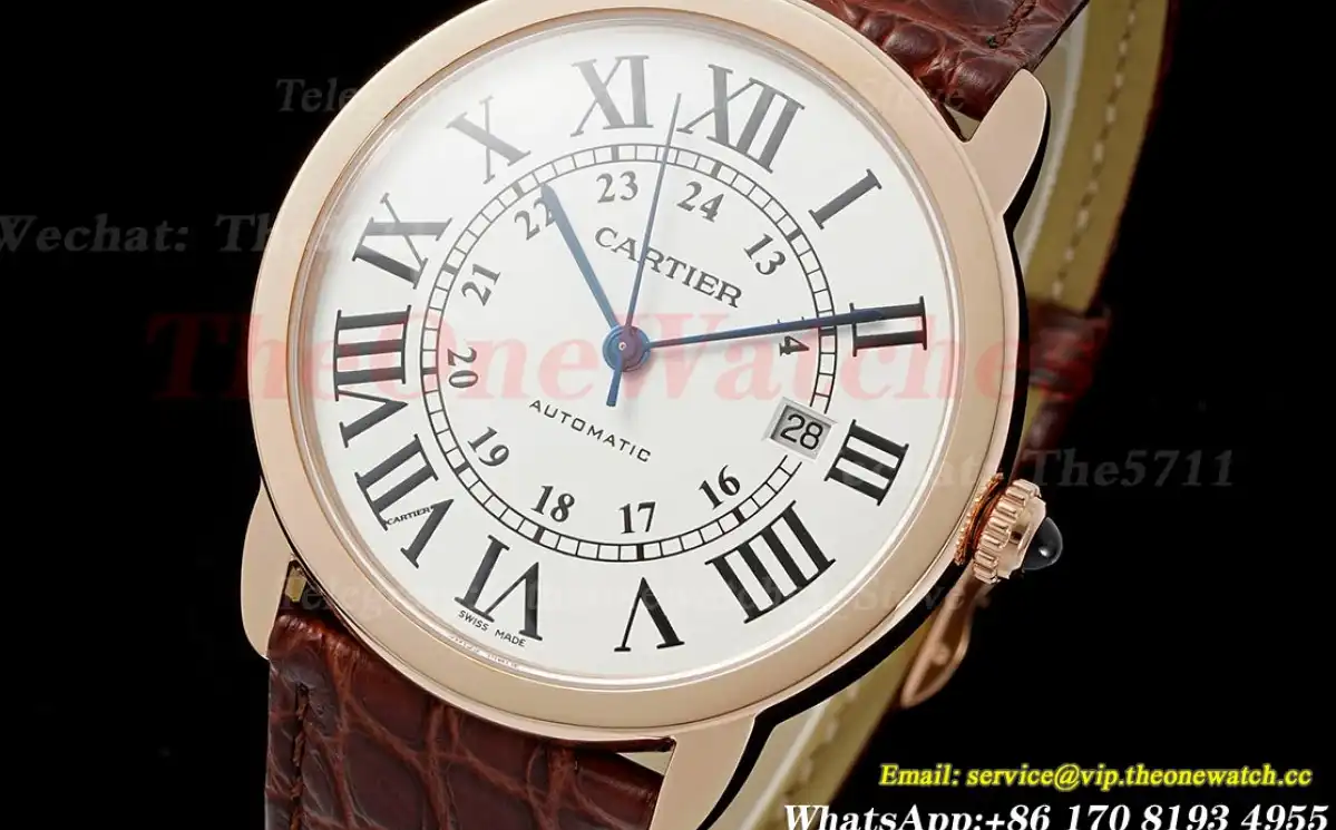 Ronde Solo Date 42mm Dia RG LE White Dial AF MY9015