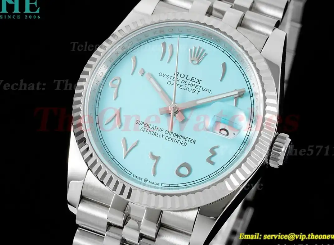 Datejust 36mm Tiffany Blue Dial SS SS  Jubilee 904L DIW A3235