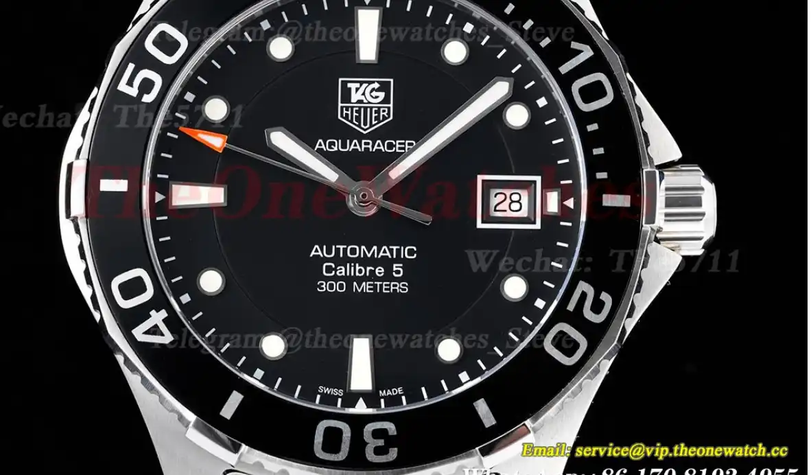 Aquaracer Caliber 5 41mm SS SS Black TARF SW200