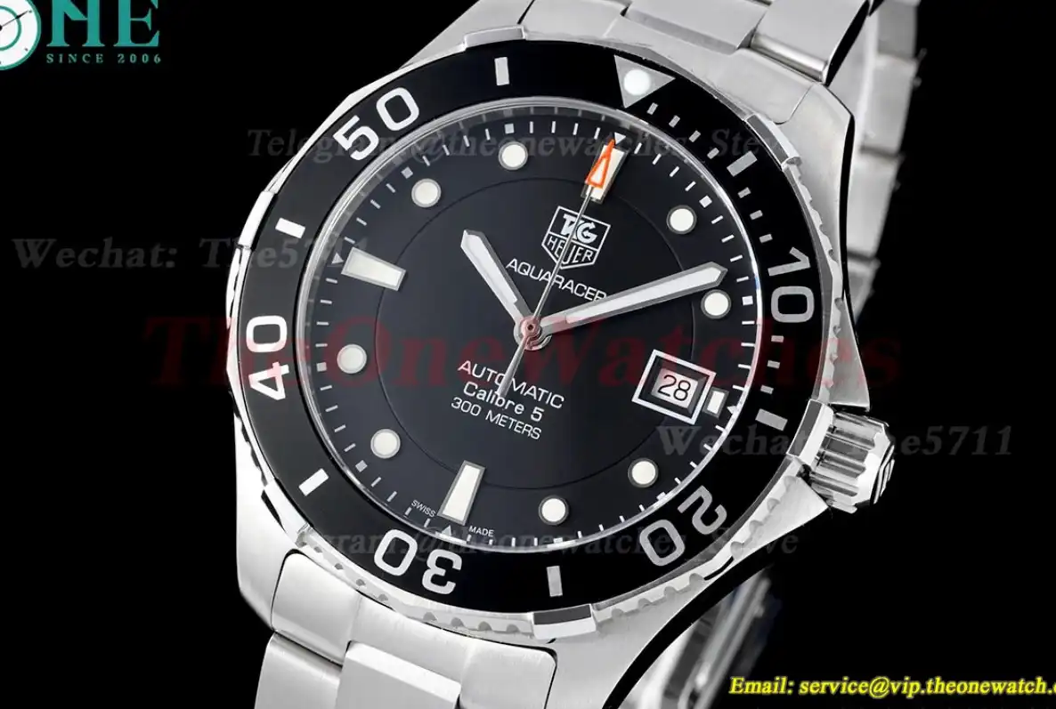 Aquaracer Caliber 5 41mm SS SS Black TARF SW200