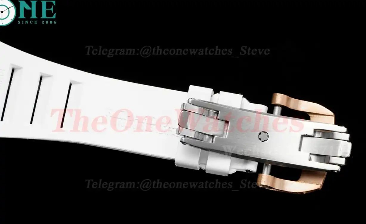 RM21-01 Tourbillon Transparent Skeleton Dial with White Rubber strap RMF