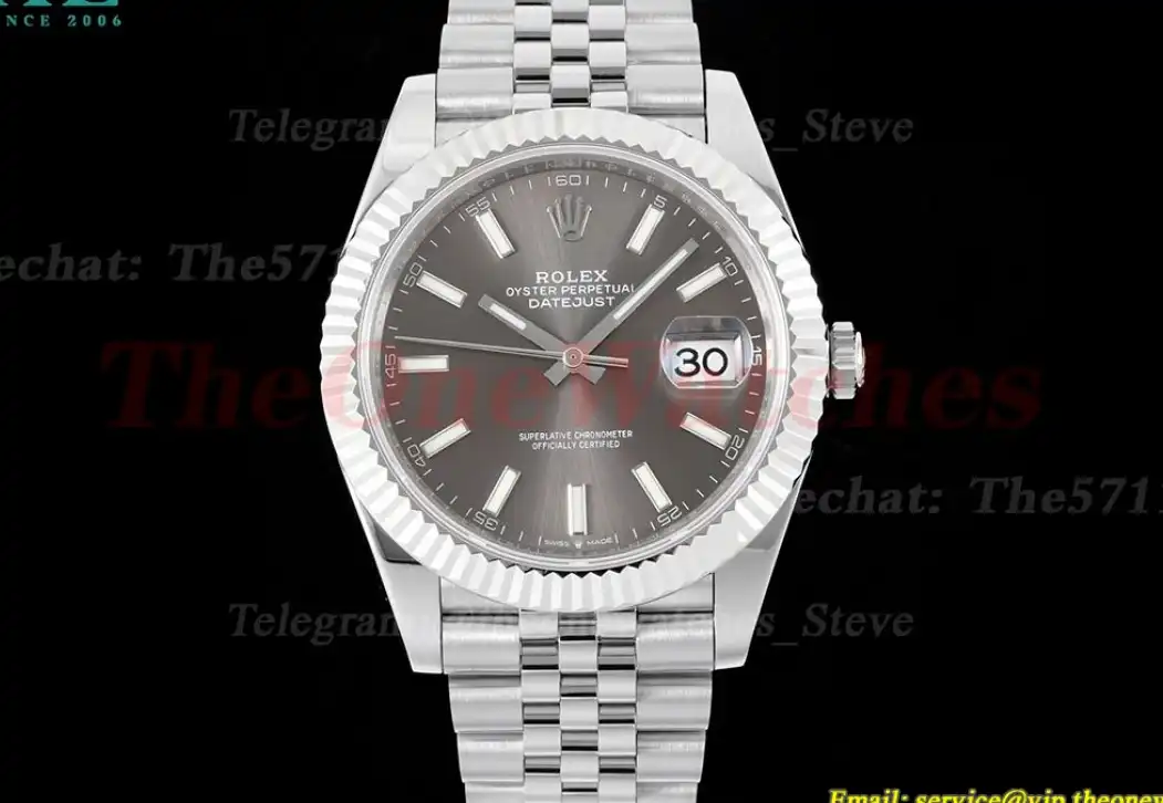 Datejust 126334 41MM Grey Stk 904L Jubilee Bracelet ZF A2824