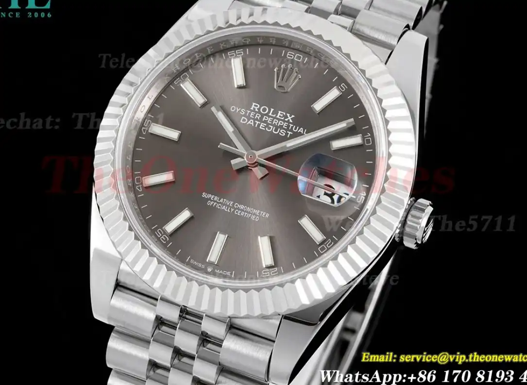 Datejust 126334 41MM Grey Stk 904L Jubilee Bracelet ZF A2824