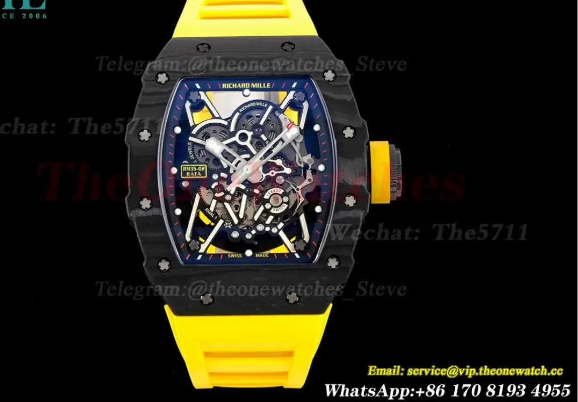 RM035-02 Carbon RU Skeleton Dial on Yellow Strap ZF NH05