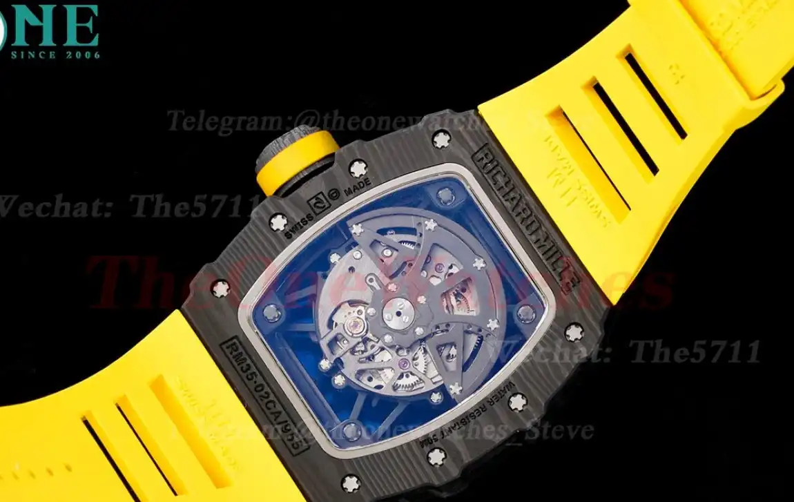 RM035-02 Carbon RU Skeleton Dial on Yellow Strap ZF NH05