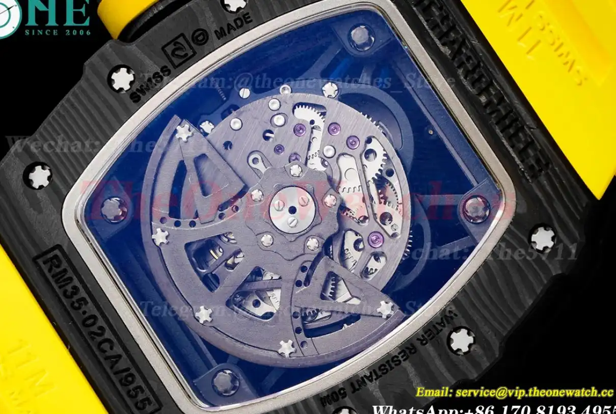 RM035-02 Carbon RU Skeleton Dial on Yellow Strap ZF NH05