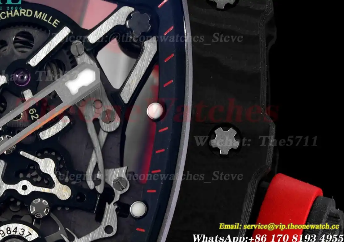 RM035-02 Carbon RU Skeleton Dial on Red Strap ZF NH05