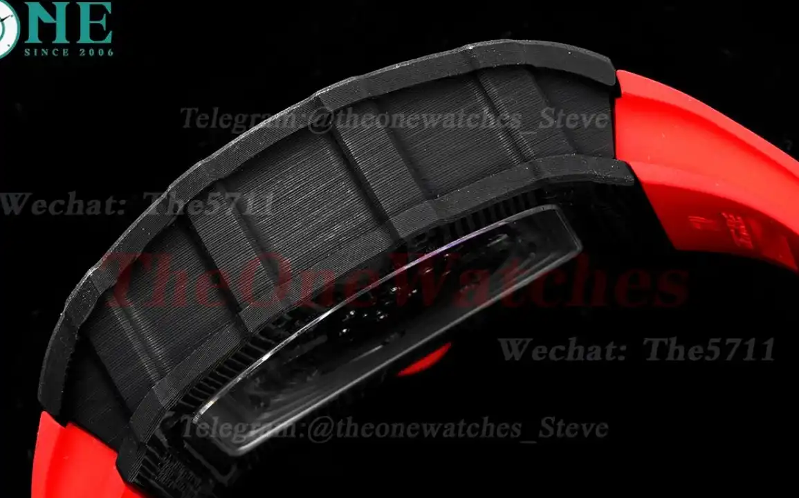 RM035-02 Carbon RU Skeleton Dial on Red Strap ZF NH05