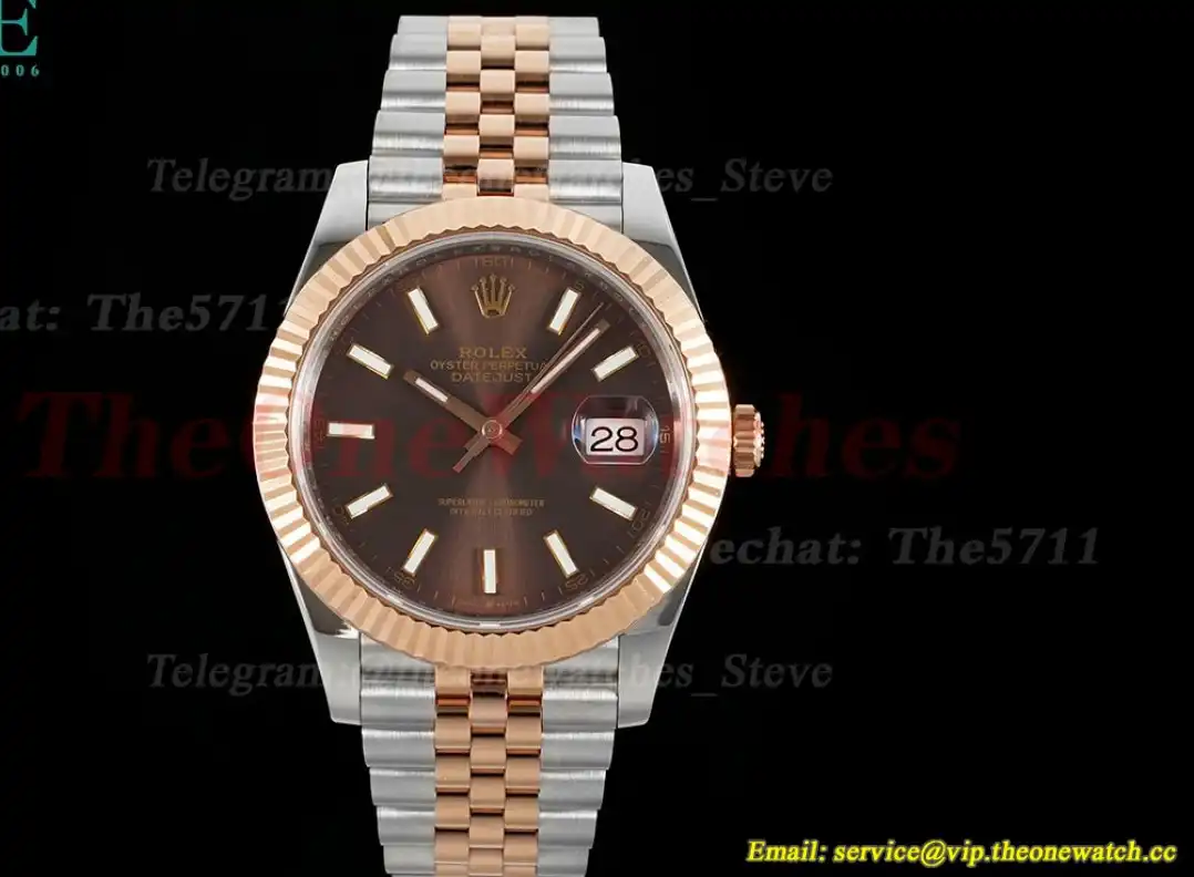 Datejust 126331 41mm Jubilee 904L SS RG Brown Stk VSF VS3235