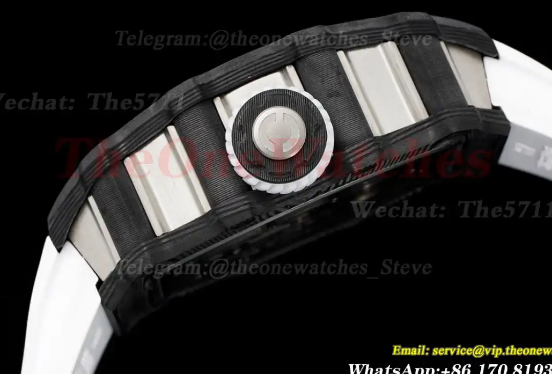 RM21-01 Tourbillon Transparent Skeleton Dial With White Rubber strap RMF