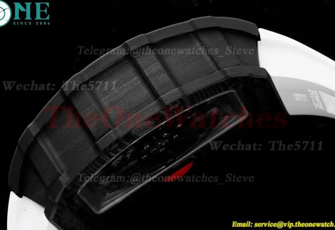 RM035-02 Carbon RU Skeleton Dial on White Strap ZF NH05