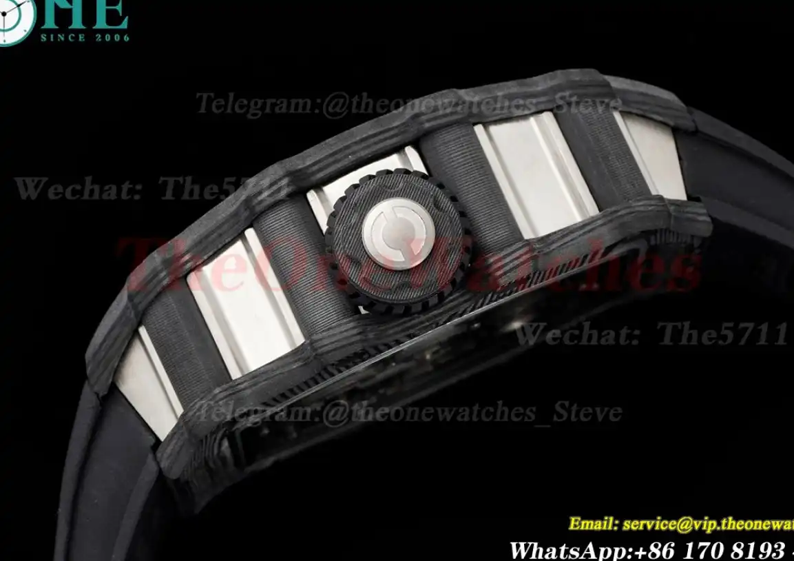 RM21-01 Tourbillon Transparent Skeleton Dial With Black Rubber strap RMF