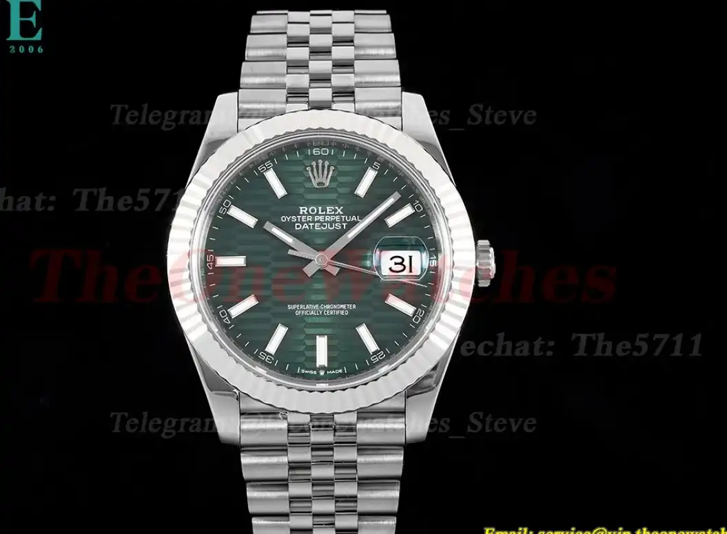 Datejust 126334 41mm Jub SS SS Green Textured Dial VSF VS3235