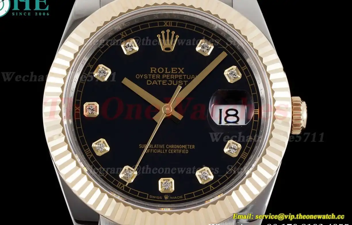 Datejust 126233 36MM Jub 904L Black Dia SS YG Wrapped GMF A2824