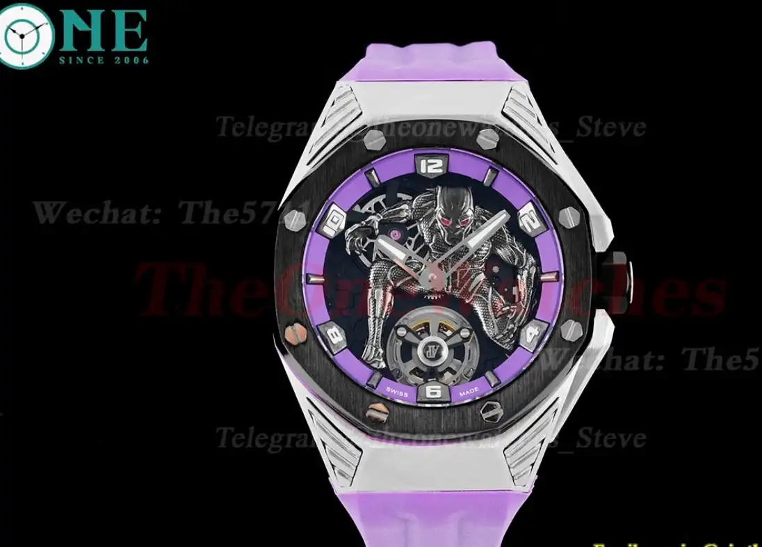 Audemars Piguet Royal Oak Concept 42mm Black Panther Titanium RU Fake Tourbillon