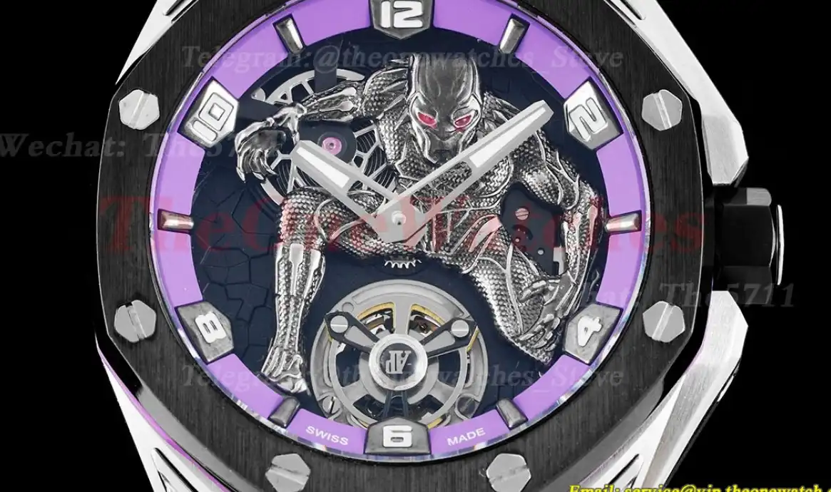 Audemars Piguet Royal Oak Concept 42mm Black Panther Titanium RU Fake Tourbillon