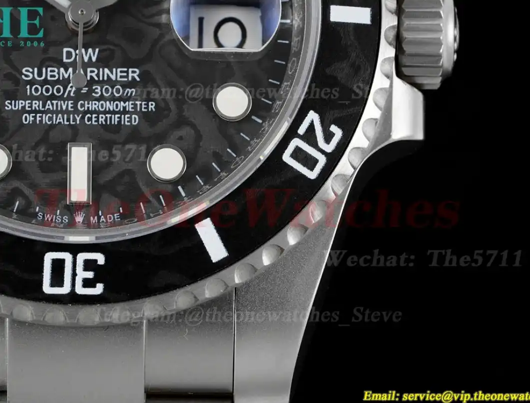 Submariner DIW 40mm 904L SS SS Black Dial DIWF VR3135