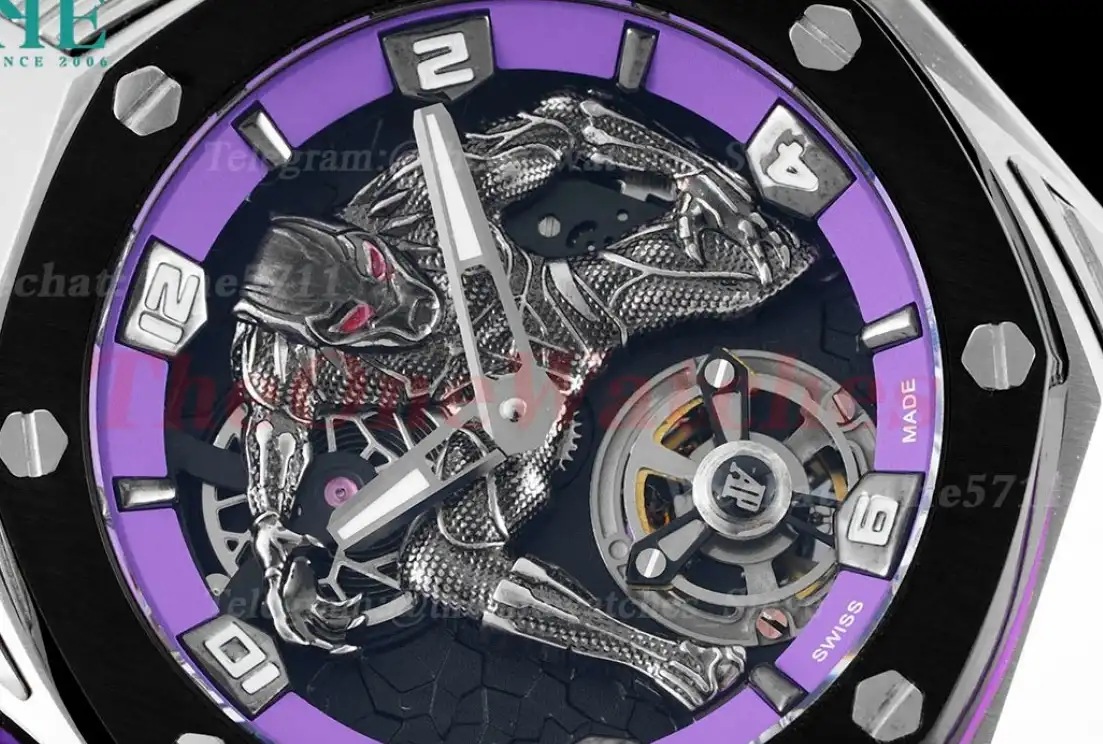 Audemars Piguet Royal Oak Concept 42mm Black Panther Titanium RU Fake Tourbillon