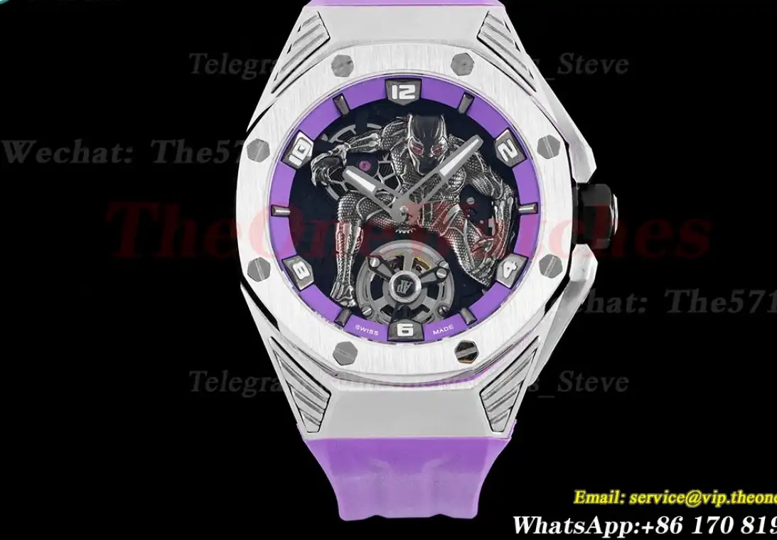 Audemars Piguet Royal Oak Concept 42mm Black Panther Titanium RU Fake Tourbillon