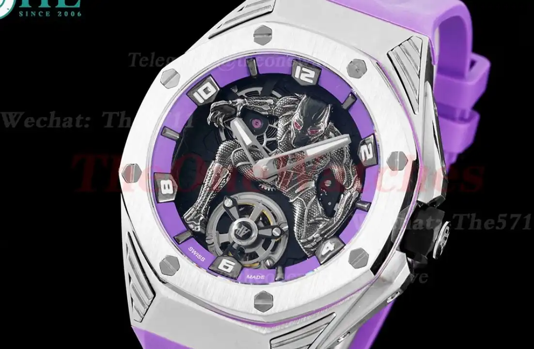 Audemars Piguet Royal Oak Concept 42mm Black Panther Titanium RU Fake Tourbillon