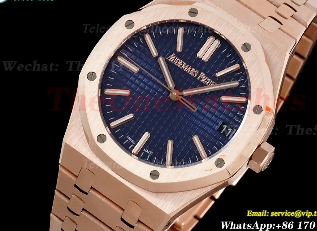 Royal Oak 15510 41mm RG RG Blue Stk BF A4302