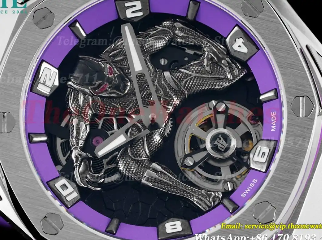 Audemars Piguet Royal Oak Concept 42mm Black Panther Titanium RU Fake Tourbillon