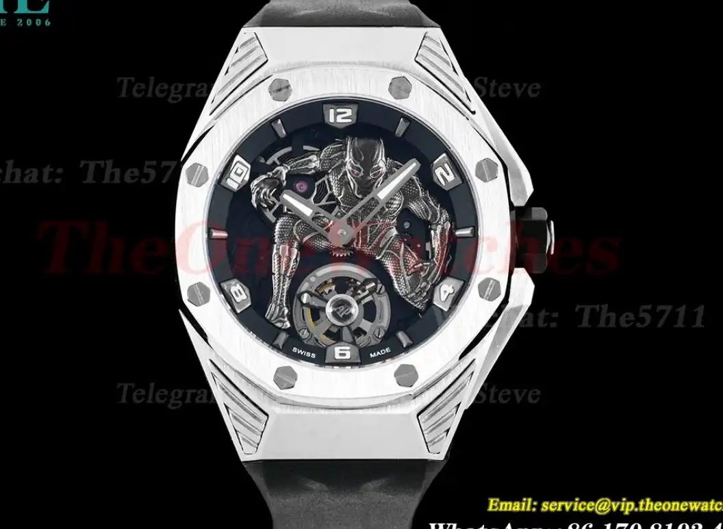 Audemars Piguet Royal Oak Concept 42mm Black Panther Titanium RU Fake Tourbillon