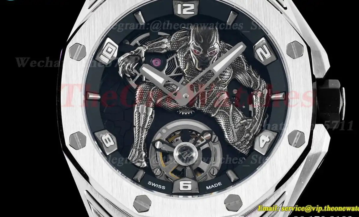 Audemars Piguet Royal Oak Concept 42mm Black Panther Titanium RU Fake Tourbillon