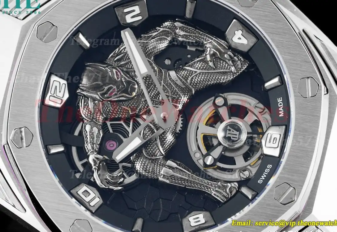 Audemars Piguet Royal Oak Concept 42mm Black Panther Titanium RU Fake Tourbillon