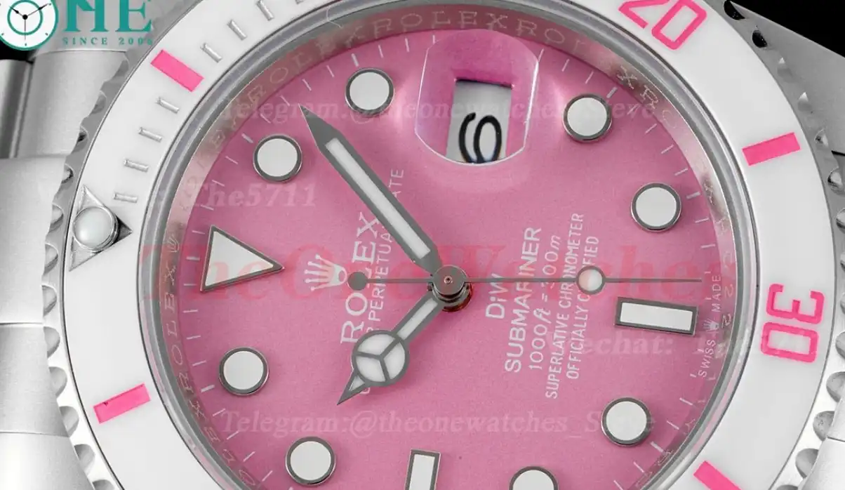 Submariner DIW 40mm 904L TI TI  Pink Dial DIWF VR3135