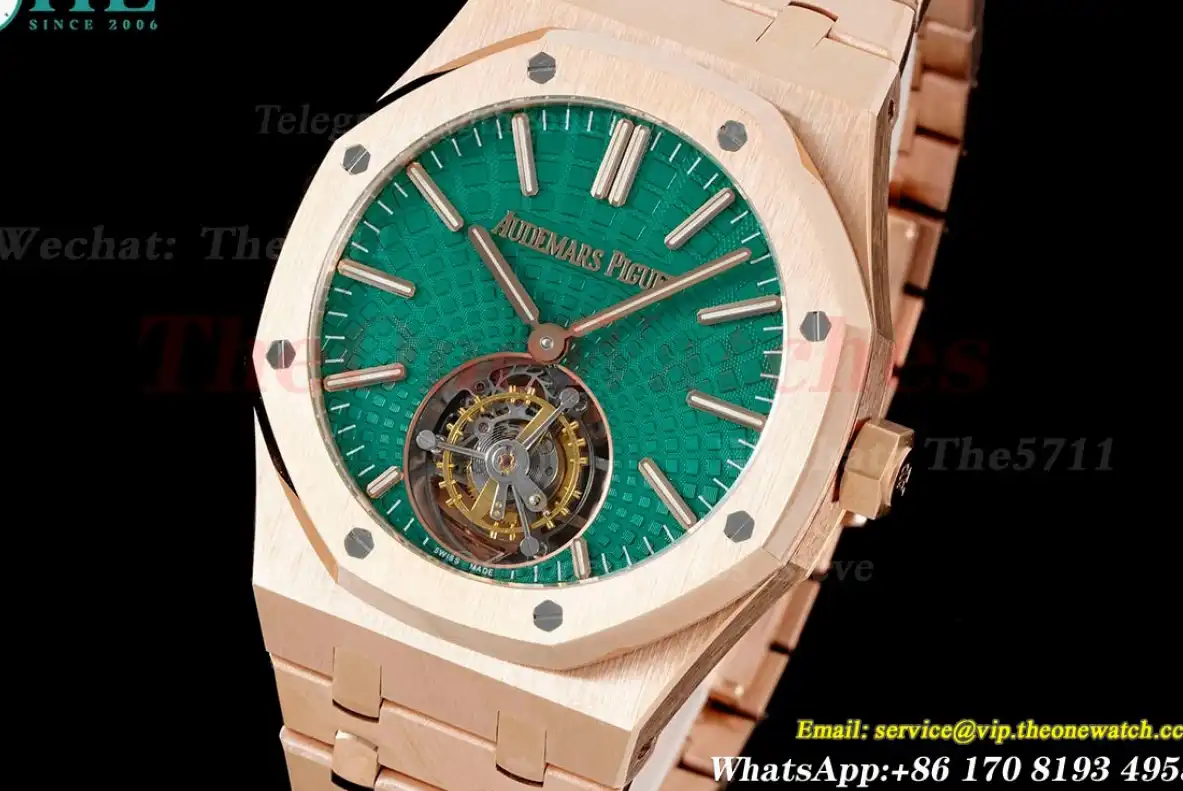 Royal Oak Tourbillon 41mm YG YG Green Stk R8F V2 Flying Tourb