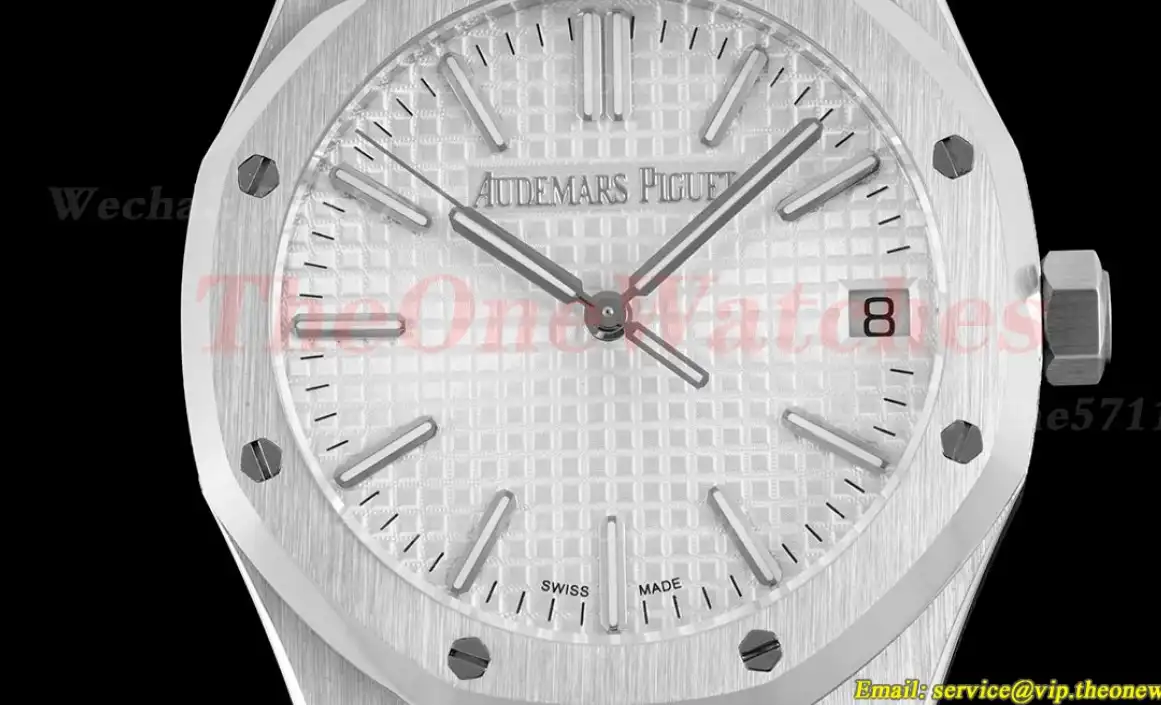 Royal Oak 15510 41mm SS SS White Stk BF A4302