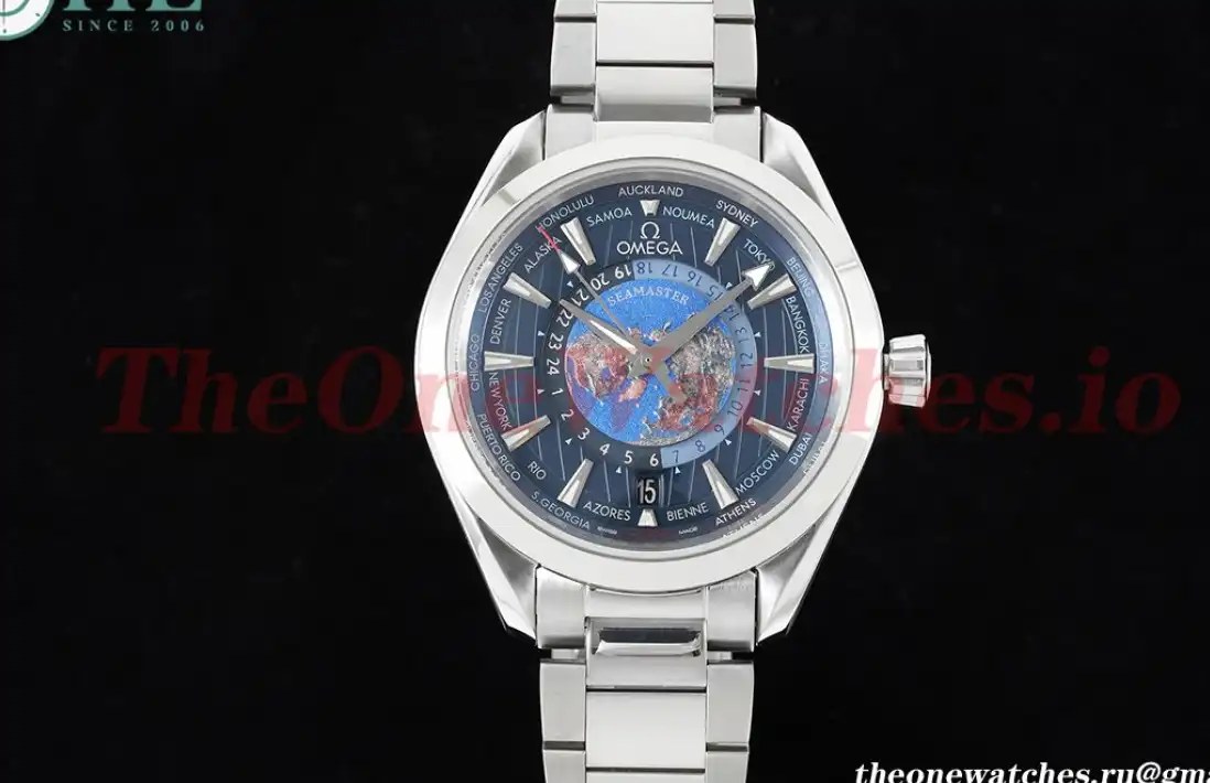 OMEGA - Aqua Terra 150M Worldtimer Blue SS SS N1F A8938