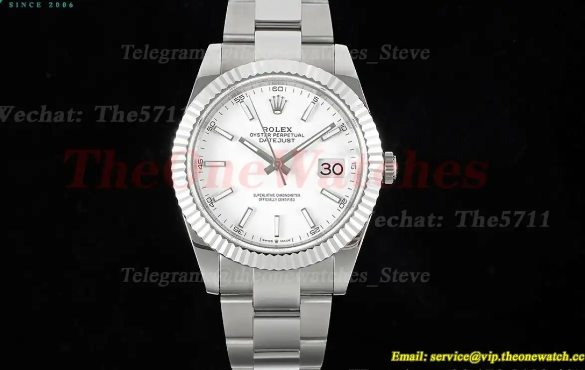 Datejust 126334 41mm Oyster 904L White SS SS GMF VR3235