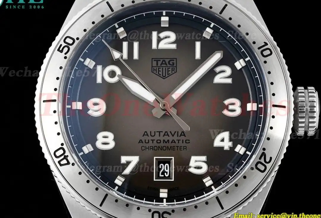 Autavia 42mm SS SS Gradient Grey TARF SW200