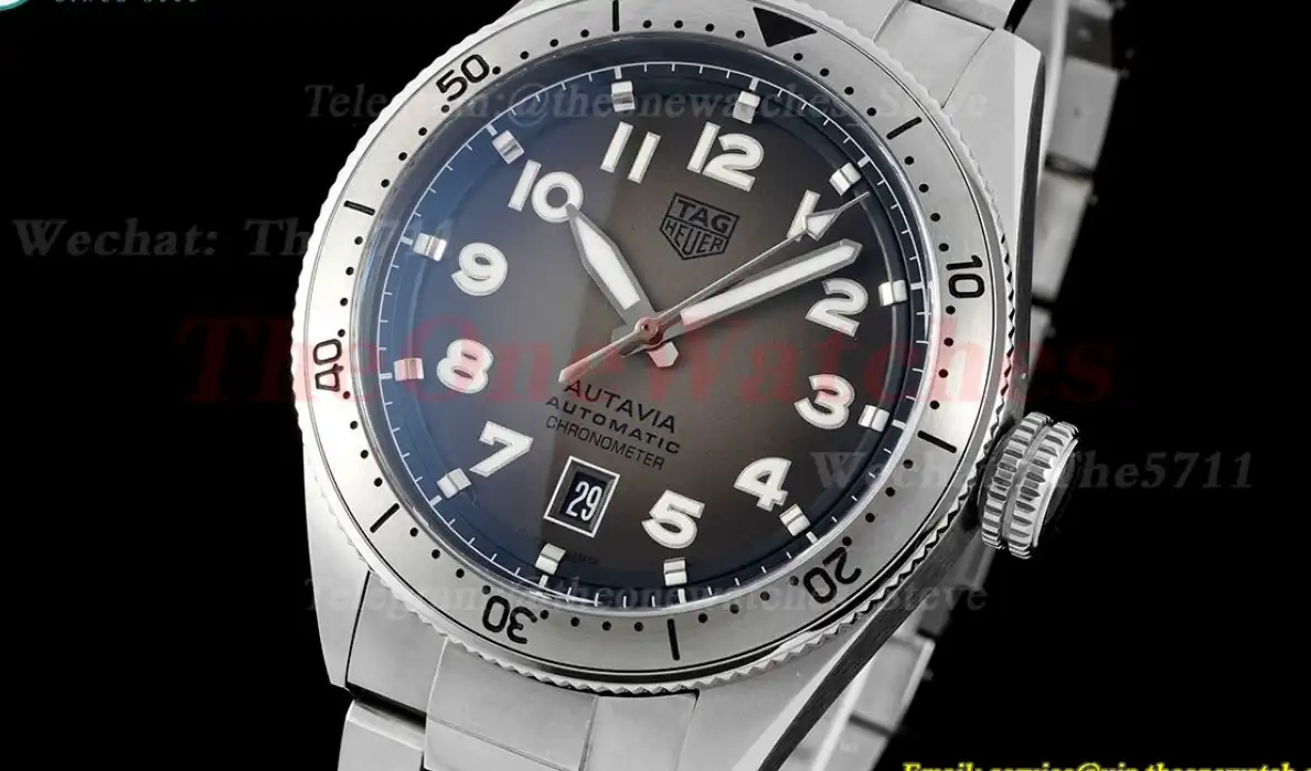 Autavia 42mm SS SS Gradient Grey TARF SW200