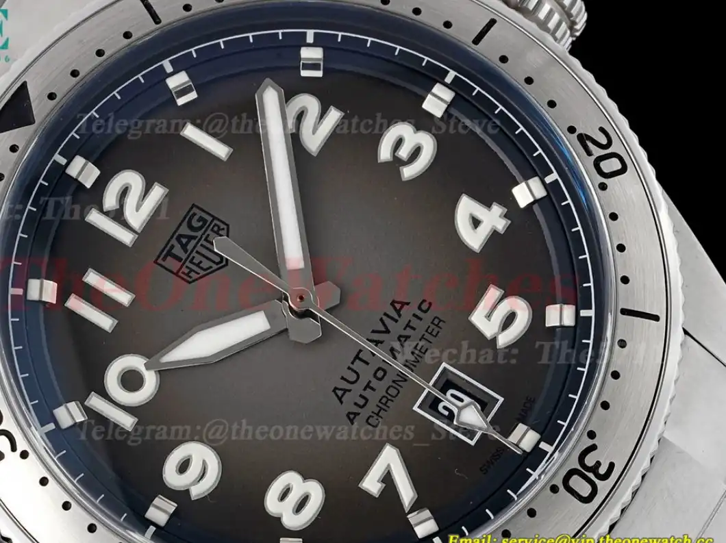 Autavia 42mm SS SS Gradient Grey TARF SW200