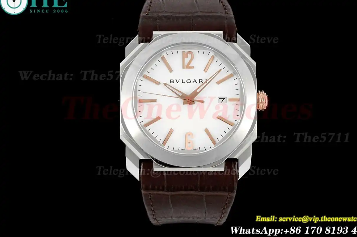 OCTO Solotempo 41mm SS LE White dial On Brown Strap BVF V3 A191