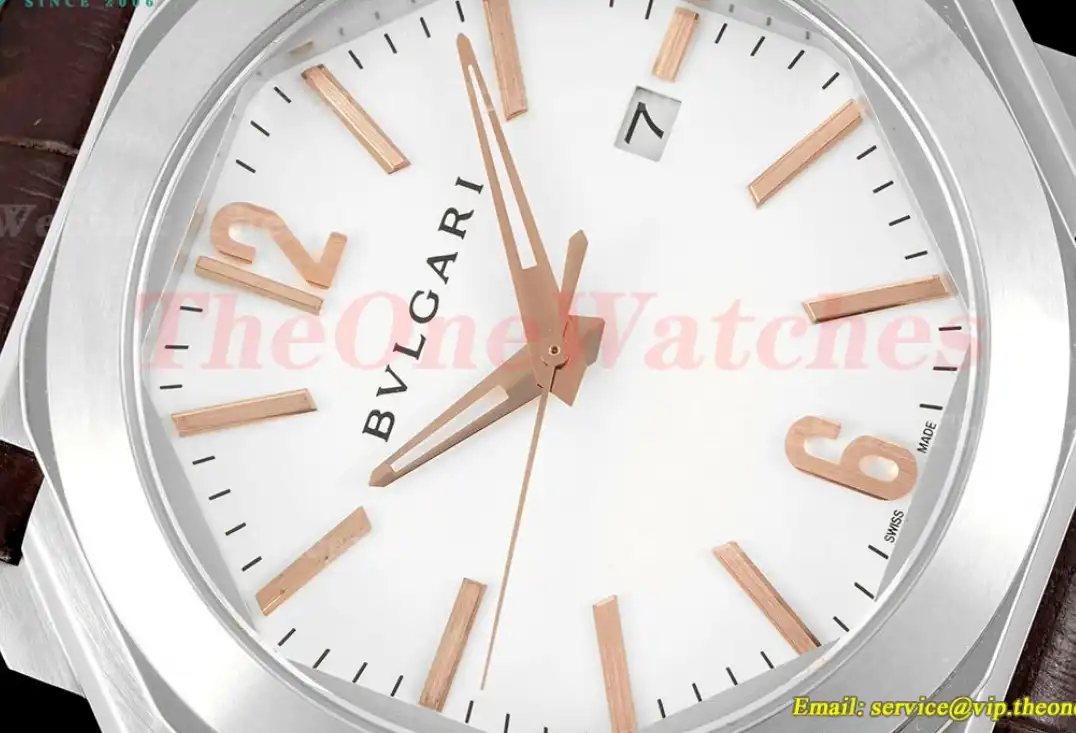 OCTO Solotempo 41mm SS LE White dial On Brown Strap BVF V3 A191