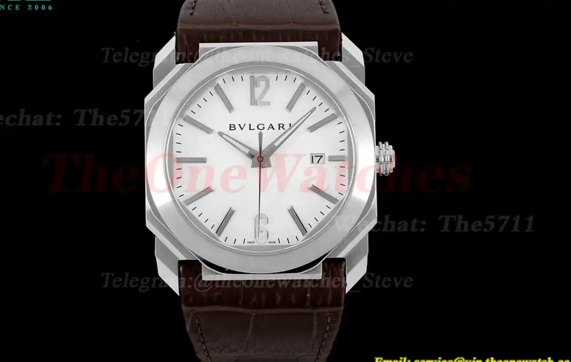 OCTO Solotempo 41mm SS LE White dial On Brown Strap BVF V3 A191