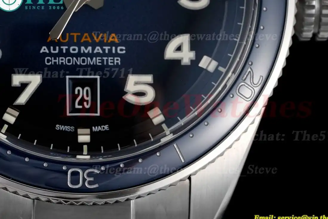 Autavia 42mm SS SS Gradient Blue Dial TARF SW200