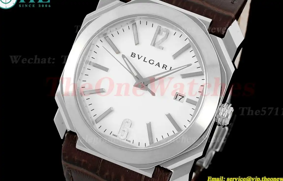 OCTO Solotempo 41mm SS LE White dial On Brown Strap BVF V3 A191