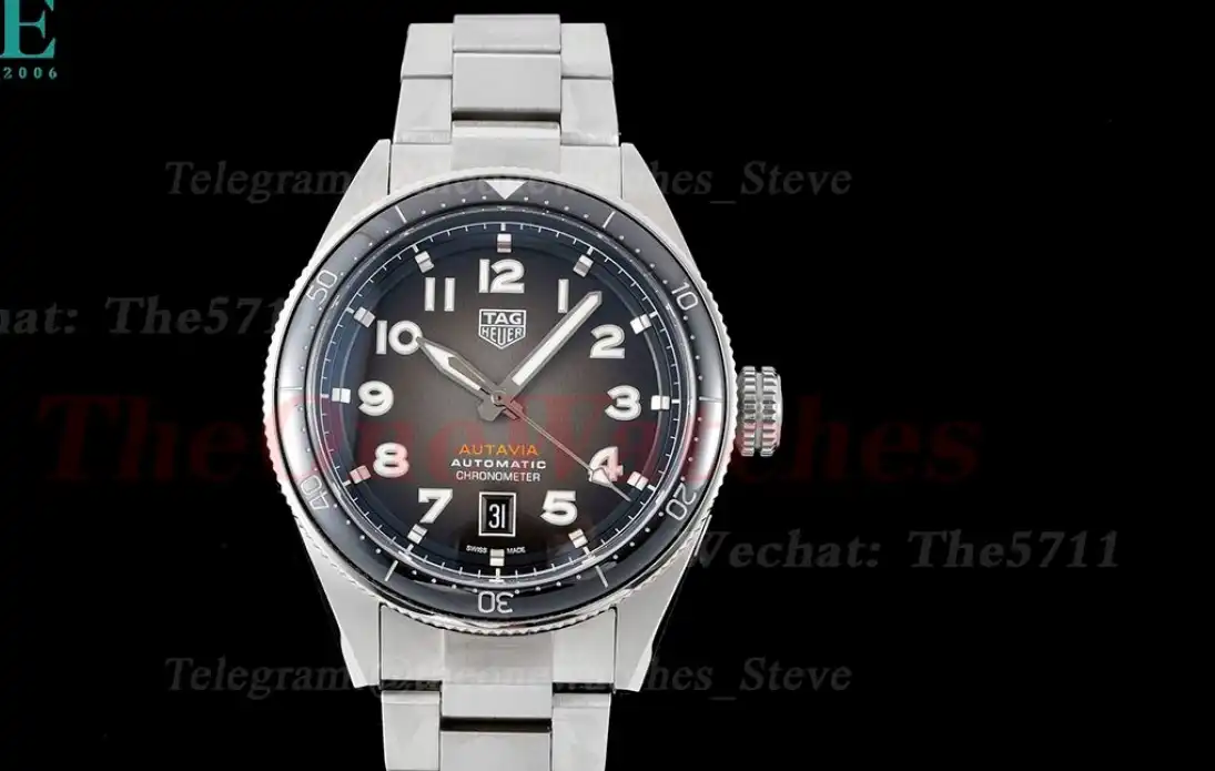 Autavia 42mm SS SS Gradient Grey Dial TARF SW200