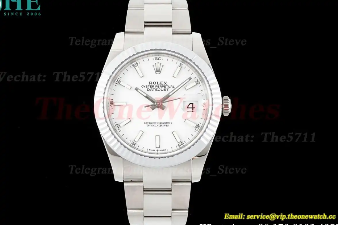 Datejust 126334 41mm Oyster 904L SS SS White Stk VSF VS3235